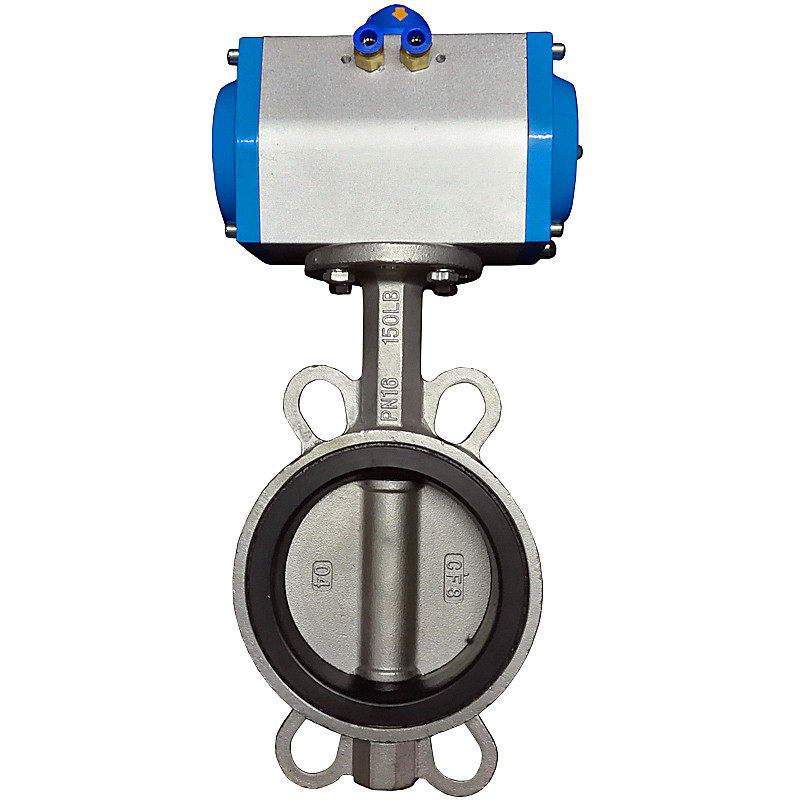 304不锈钢蝶阀D671X气动对t夹碟阀快速开关2寸3寸4寸DN80 100 150