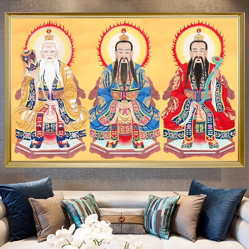 5d三清祖师钻石画满钻道家灵宝道B德元始天尊像点贴钻十字绣砖石