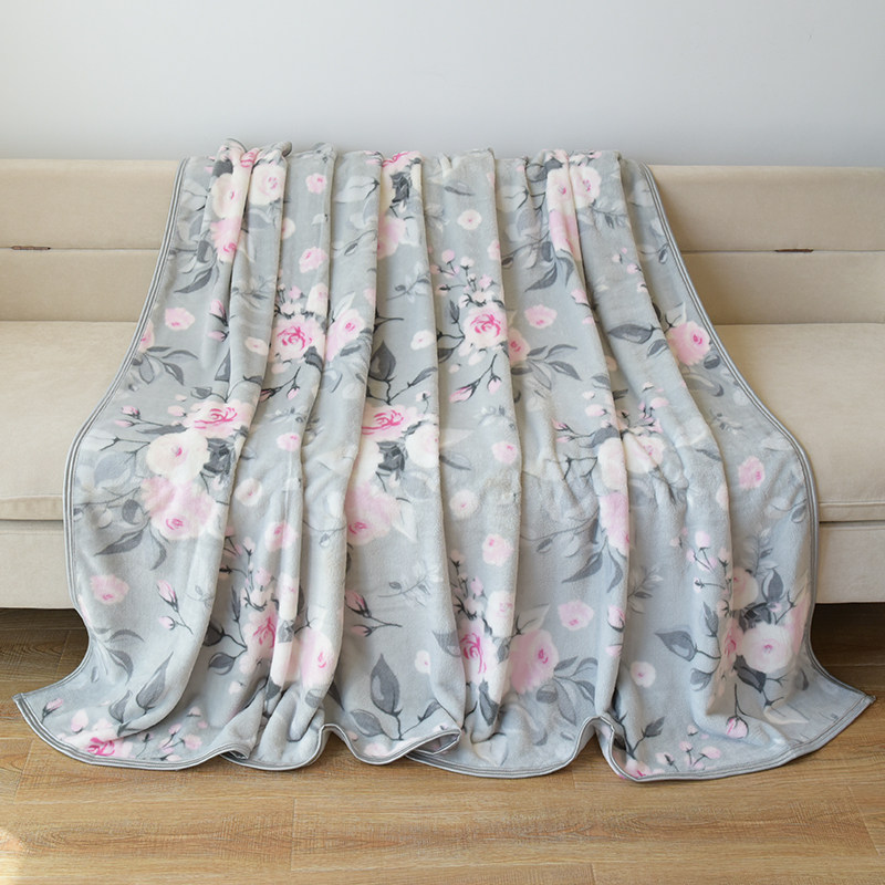 四季款法兰绒大毛毯夏季空调盖毯双人休闲L沙发毯子冬季珊瑚绒床