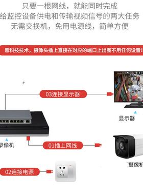 2000万监控器j全套设备套装家用高清4 8路poe夜视室外摄像头超市