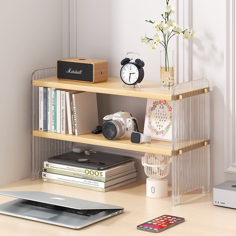 桌面书架置物架儿童学习书桌上收纳绘本架子办公室书柜分层简易小