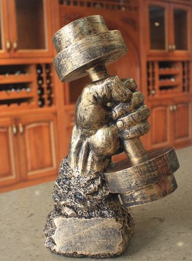 创意健美奖杯健身肌肉男人物雕塑汽车内装饰品P车载摆件工艺品礼