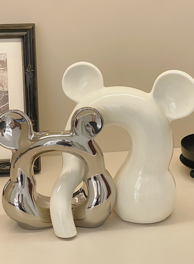 轻奢高级感陶瓷玄关酒p柜电视柜摆件装饰品办公室花瓶客厅插花摆