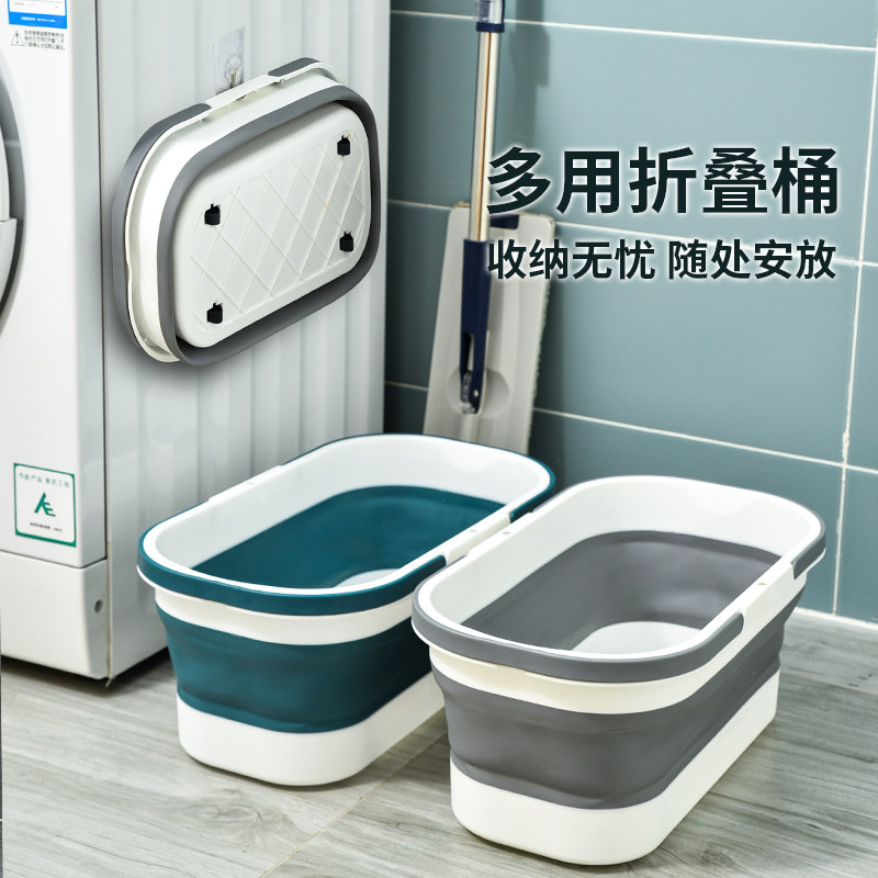 拖把折叠水桶塑料拖m把桶提手储水拖地盆拖把家用一拖净免手洗方