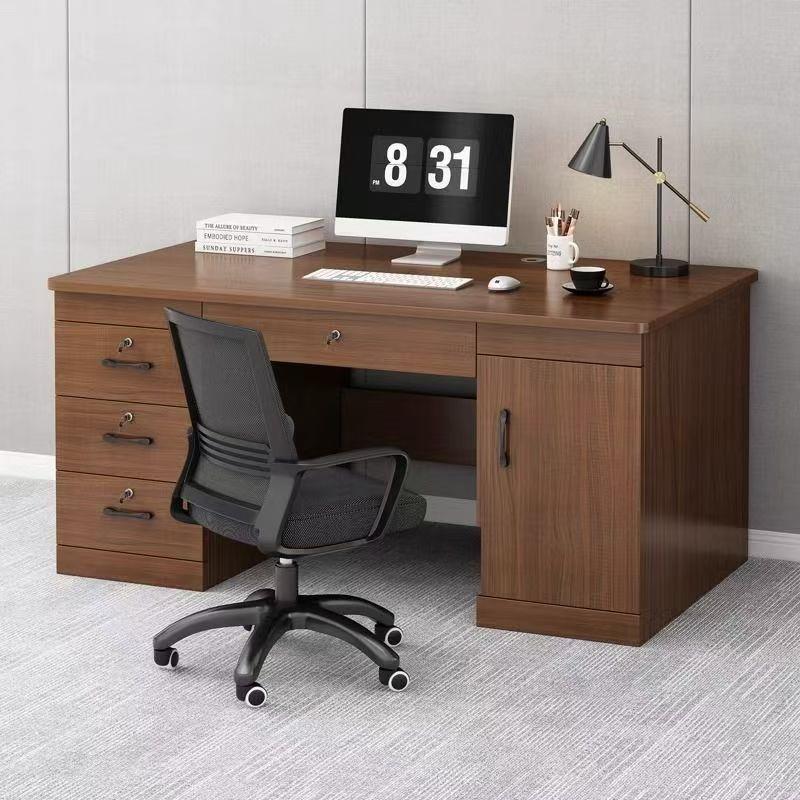办公桌现代简约家用抽屉柜带锁办公书桌椅组合办公室职员电脑桌子