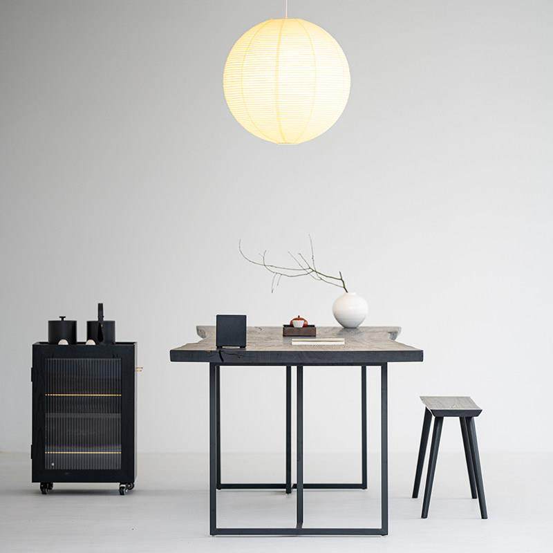 叁几 无界书桌 白蜡木碳化茶桌家用客厅实木餐桌侘寂风黑色大板桌,住宅家具,家用茶台/茶桌,淘宝优惠券,粉丝福利购,淘宝优惠卷