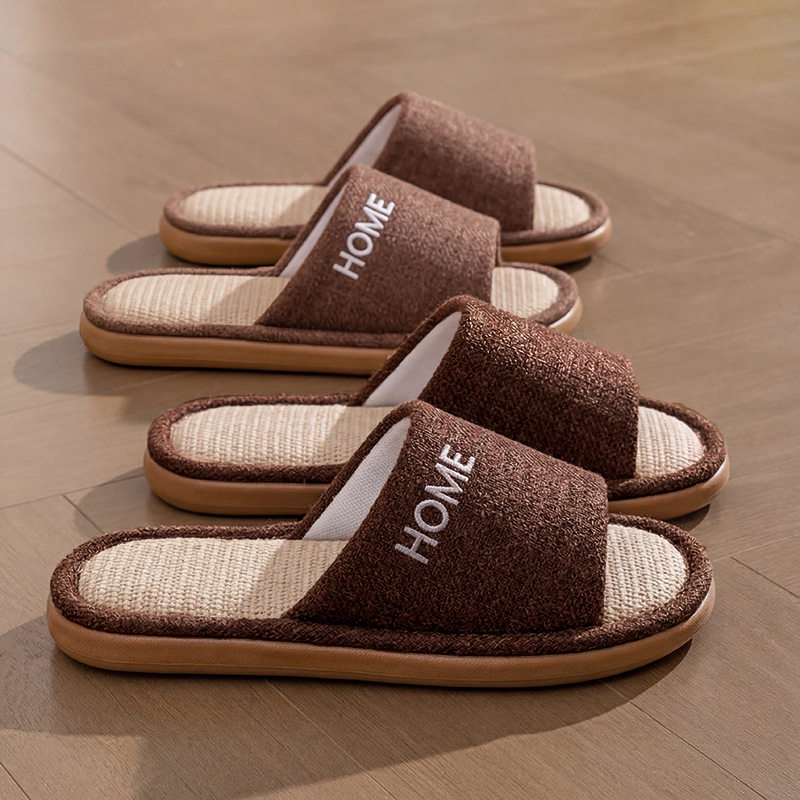 亚麻拖鞋男士春秋季室内家居静音居家用四季棉麻布2026新款拖鞋女