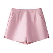 短裤 外穿爆款 女2025新款 粉色休闲西装 冬季 宽松阔腿a字裤 高腰热裤