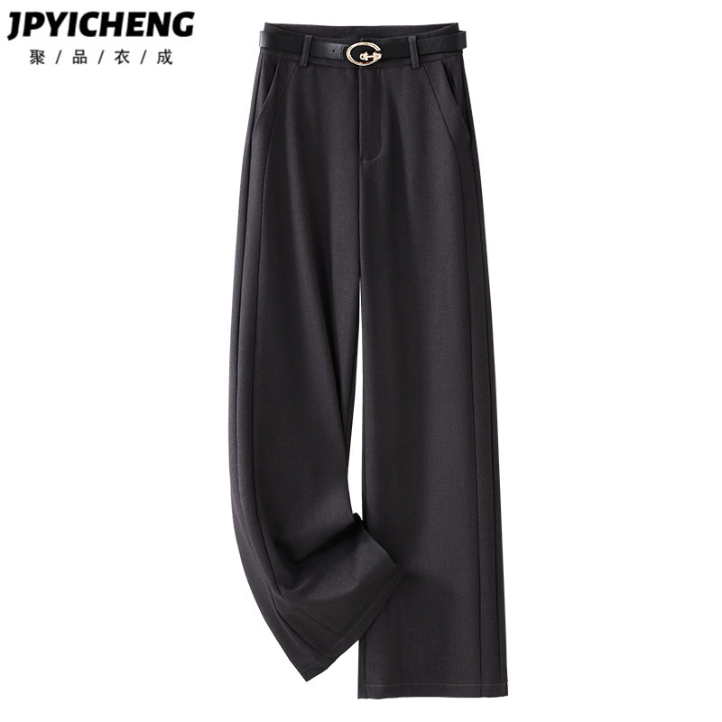 灰色西装裤子女2025新款冬季宽松阔腿裤高腰直筒休闲裤子春秋爆款