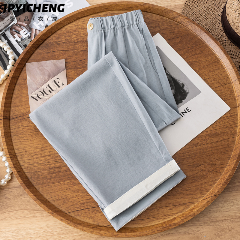 弯刀九分裤卷边设计感女2025年秋季新款高腰显瘦小个子百搭哈伦裤