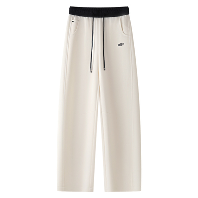 米白色休闲哈伦裤女2025新款秋季高腰显瘦宽松梨型身材香蕉裤长裤