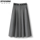 灰色醋酸羊毛半身裙女2025新款 冬季 高腰显瘦大摆长裙A字伞裙冬裙
