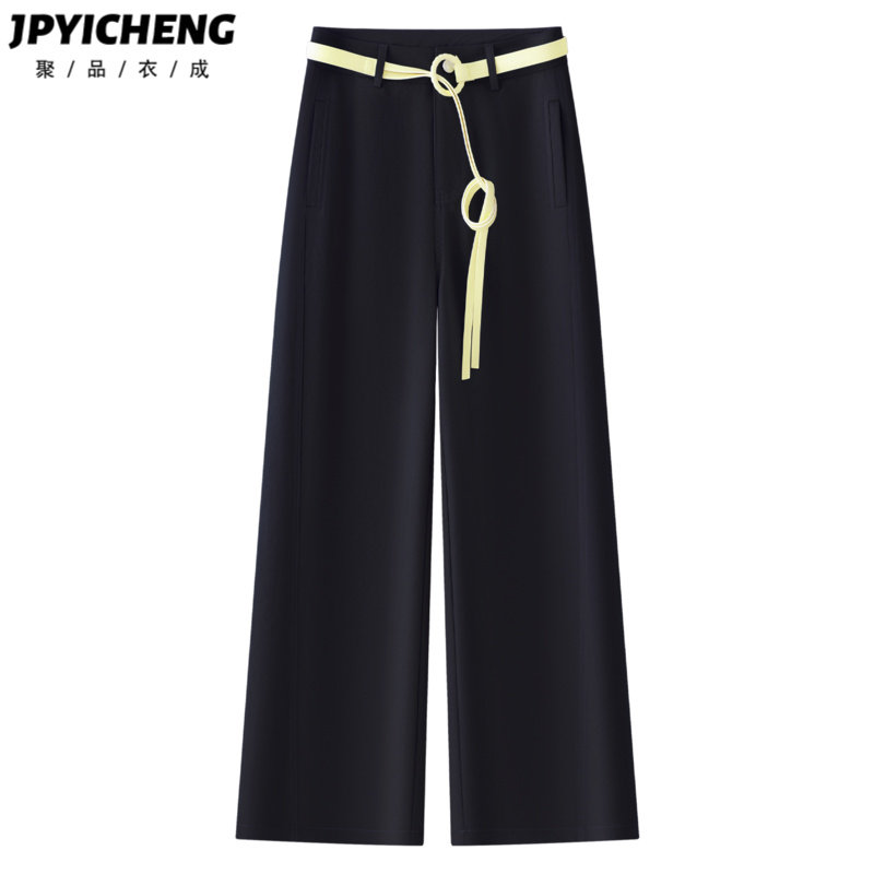 黑色阔腿裤子女2025新款冬季垂感慵懒风休闲裤高腰宽松直筒裤长裤