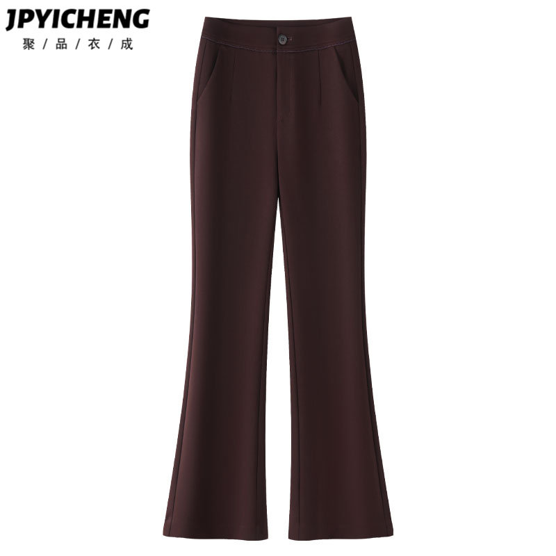 紫色西装微喇裤女2025新款冬季高腰显瘦喇叭裤休闲垂感修身马蹄裤,女装/女士精品,休闲裤,淘宝优惠券,粉丝福利购,淘宝优惠卷