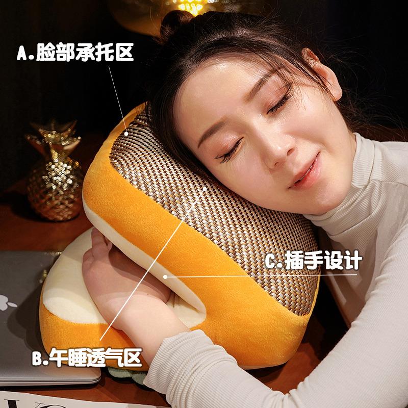 夏季凉席趴睡枕卡通可爱午睡枕冰丝睡觉抱枕学生教室桌子午休神器