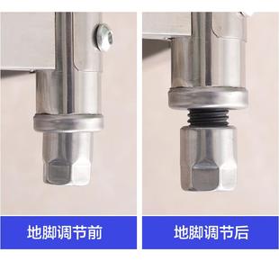 夹缝三层不锈钢厨房置物架落地收纳方形放锅架家用货架子白钢橱柜