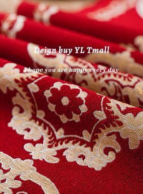 新年装饰场景布置桌旗红色春节高级感轻奢高端盖布电视柜茶几盖巾