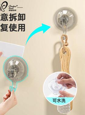 强力真空吸盘挂钩免打孔塑料厨房浴室卫生间门后挂钩子