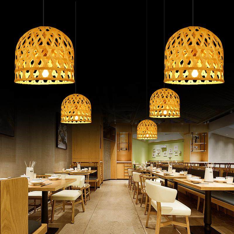中式鸟笼灯罩饭厅酒店火锅店竹艺吊灯民宿日式田园东南亚竹编吊灯,家装灯饰光源,餐厅吊灯,淘宝优惠券,粉丝福利购,淘宝优惠卷