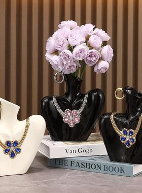 ins创意轻奢高级感高档陶瓷花瓶 客厅玄关电视酒柜餐桌摆件装饰品