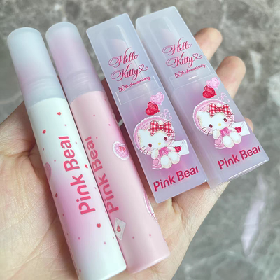 清货  皮可熊Hello Kitty联名款 糖光口红水露唇釉礼盒