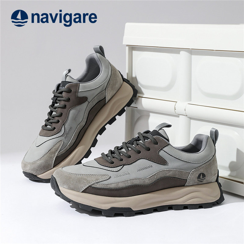 Navigare意大利小帆船男鞋老爹鞋2025新款冬季加绒厚底休闲运动鞋,流行男鞋,老爹鞋,淘宝优惠券,粉丝福利购,淘宝优惠卷