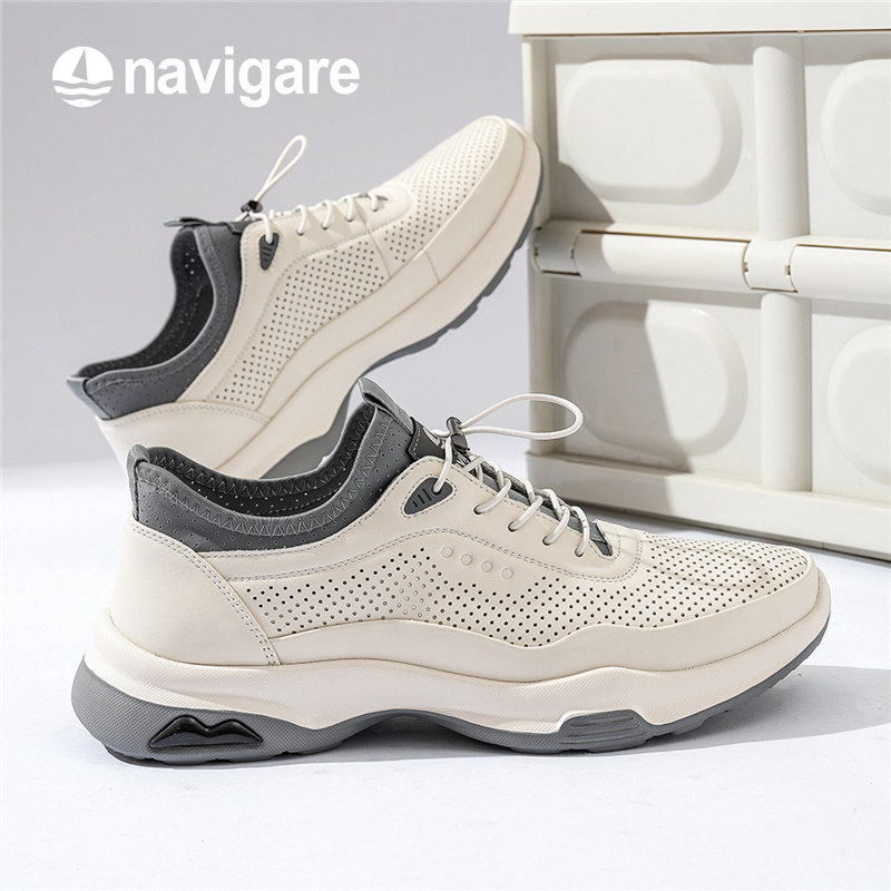 Navigare小帆船真皮男鞋透气防臭图片