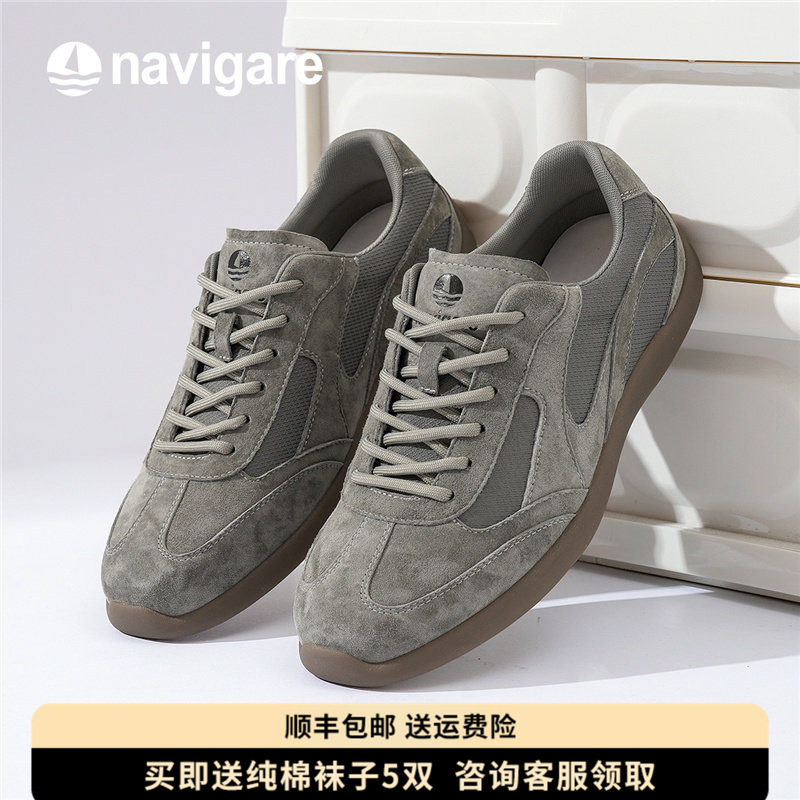 Navigare纳维凯尔小帆船男士德训鞋2026春季新款透气百搭休闲鞋