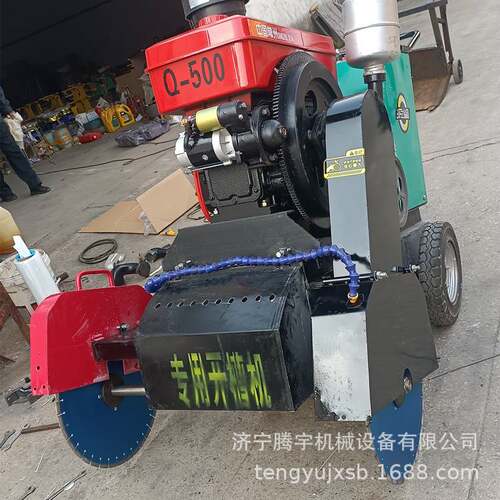 间距可调混凝土路面双刀切割机柴油大马力双锯片切割机混凝土切缝