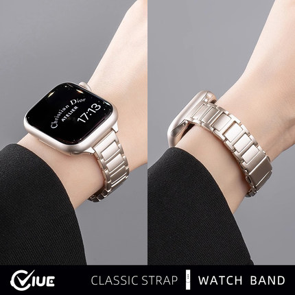 适用苹果S10手表iwatch10表带applewatch9钢带S8工装S9新款Ultra男SE运动8创意S7女7腕带高级iphone夏季配件
