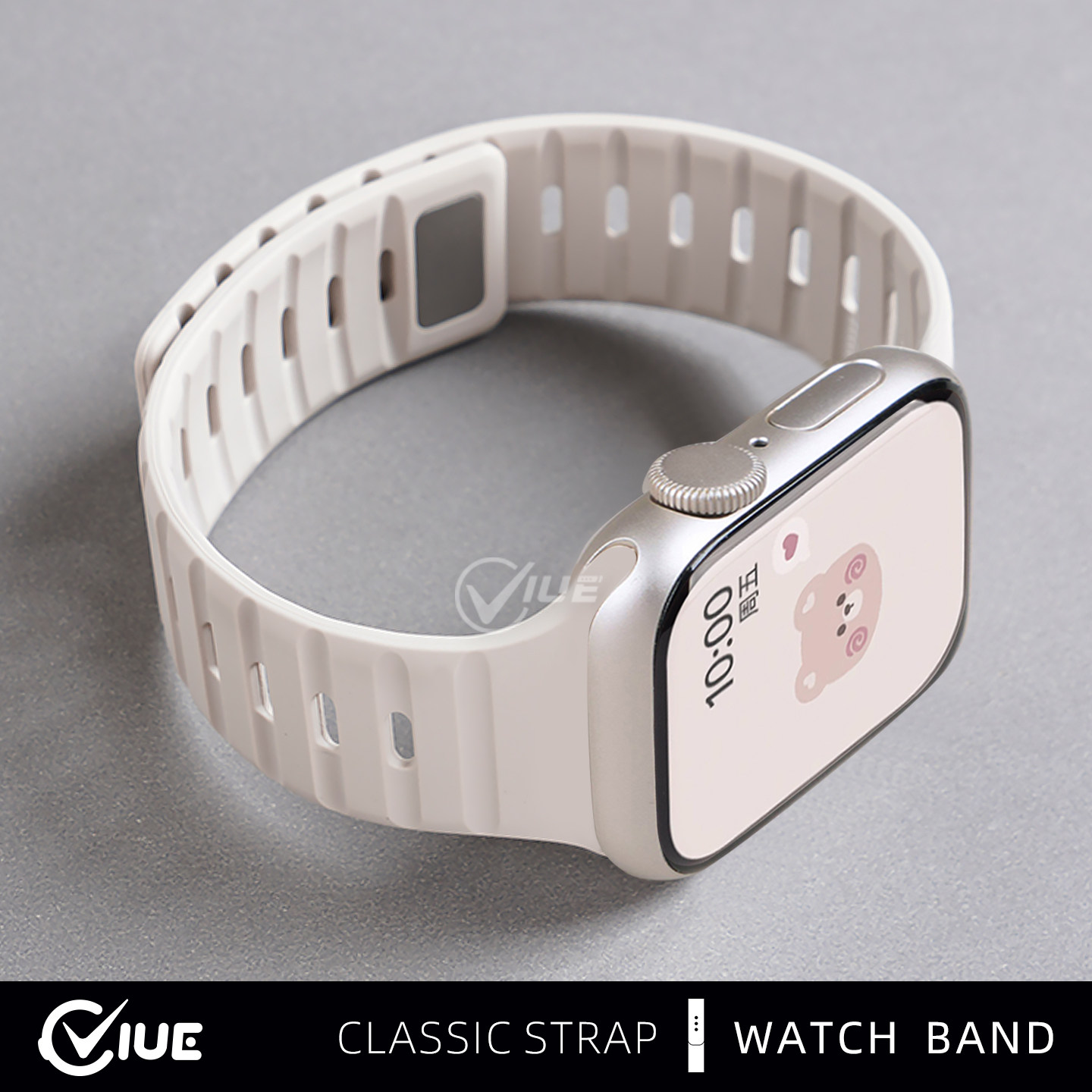 适用苹果s11手表iwatchs10表带applewatch9磁吸硅胶S10透气S8腕带女SE新款6男S7运动夏季日ultra2高级链配件