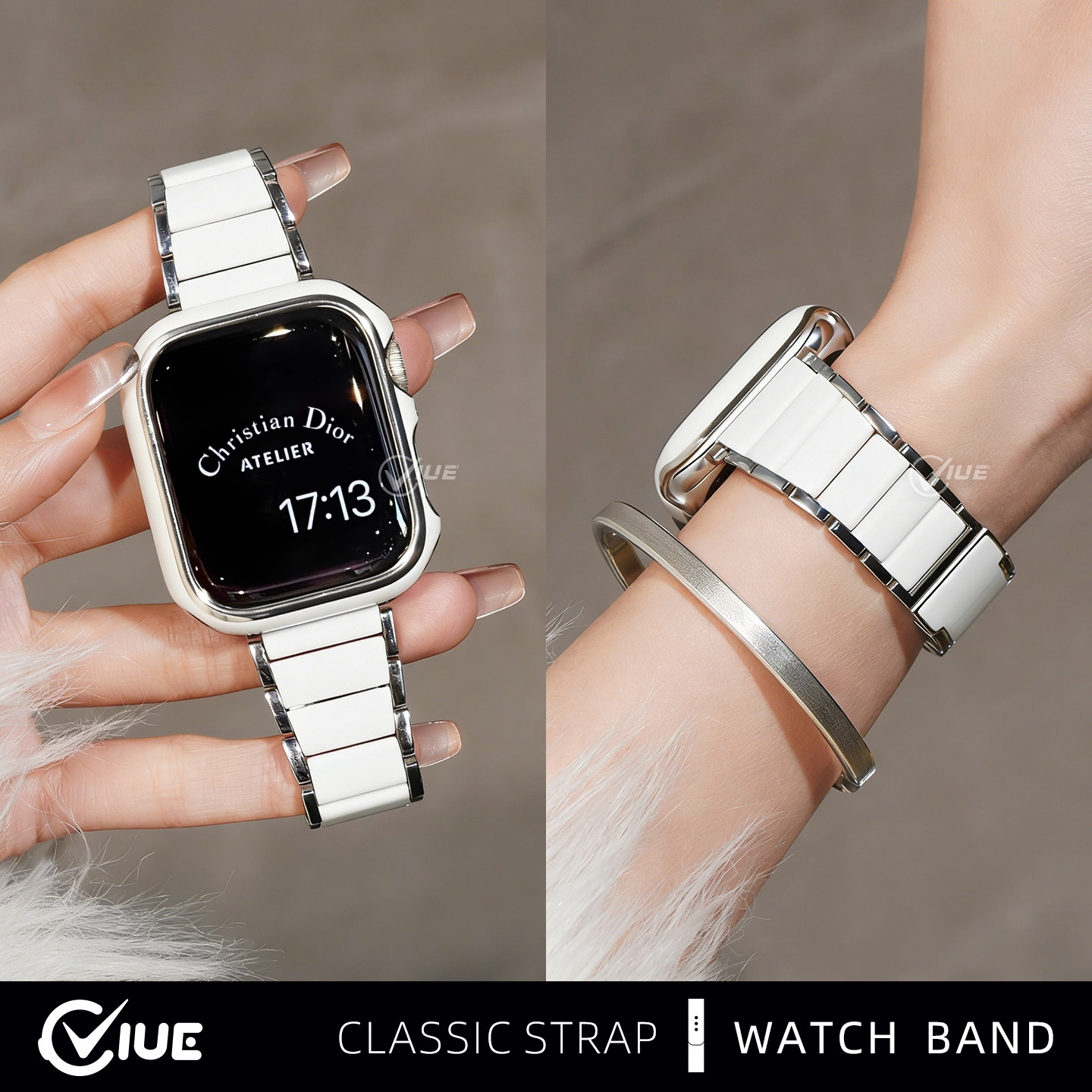 适用苹果iwatchS11手表表带S10原装扣S9智能女士s8微晶陶瓷applewatchS7高级感6/5/4代小众轻奢Se3新年腕带