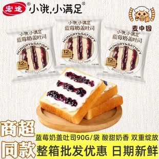宏途小饿小满足蓝莓奶盖吐司奶香面包健康早餐下午茶零食整箱批发