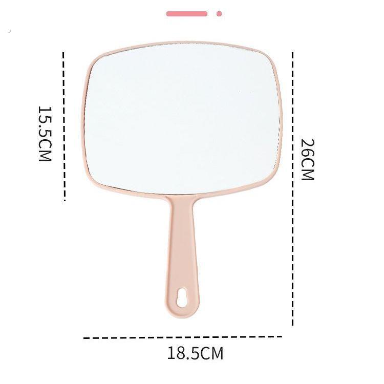 发廊后背专用大号手镜专业圆形美发手柄化妆后视镜化妆镜镜子方形