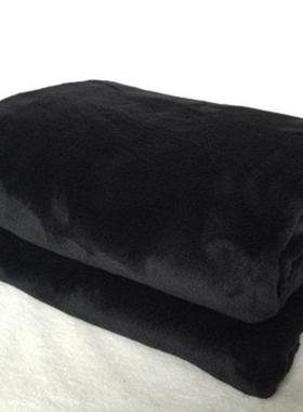 黑色盖毯床单薄款法兰绒休闲小毛毯沙发毯毛巾被纯色珊瑚绒毯子