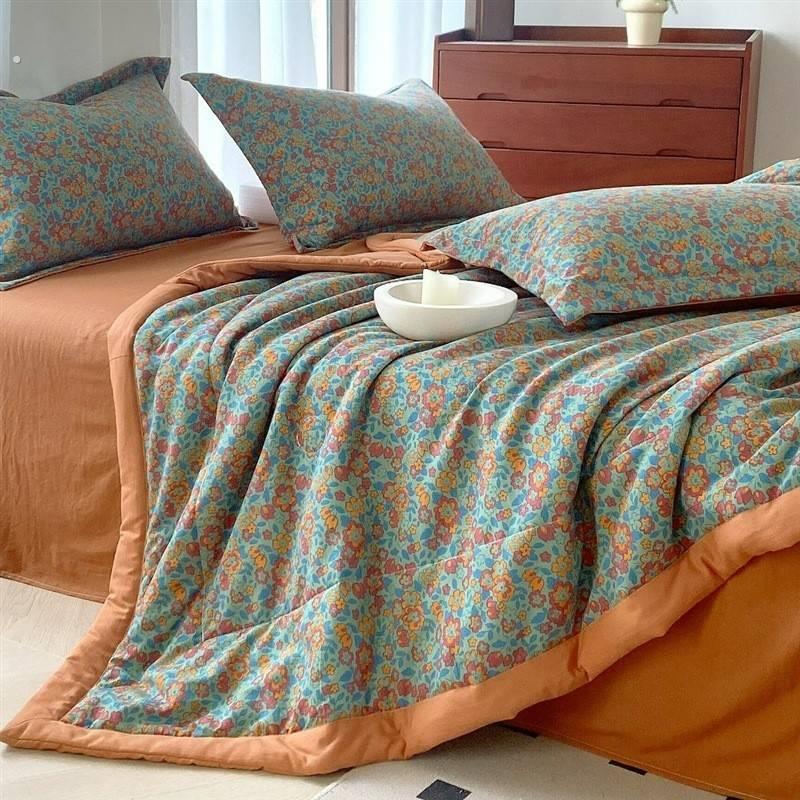 新水洗棉质夏季凉爽被，轻型豪华夏季被，单、双儿童薄凉爽丝绸空