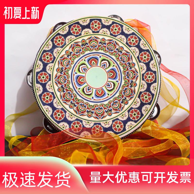 铃鼓幼儿园老师用敦煌鼓飞天舞蹈道具儿童小铃鼓飘带汉服拍照道具