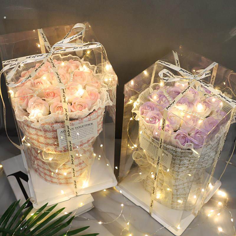 小香风香皂玫瑰花束女生生日礼物送女朋友闺蜜妈妈实用七夕情人节