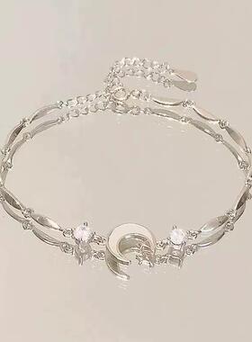 碎冰星月清冷感手錬女款轻奢小众精致高级感简约个性百搭手饰闺蜜