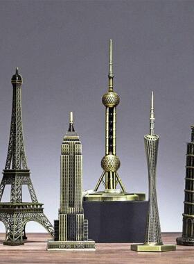 广州塔模型发光小蛮腰模型上海东方明珠塔模型纪念品铁艺地标建筑