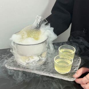 温酒器家用烫酒微醺酒杯獭祭清酒杯透明温黄酒壶玻璃喝梅酒的杯子