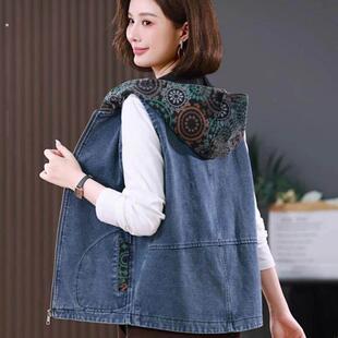 牛仔马甲女款2025新款中老年女士秋外穿女式巨好看今年流行马甲女