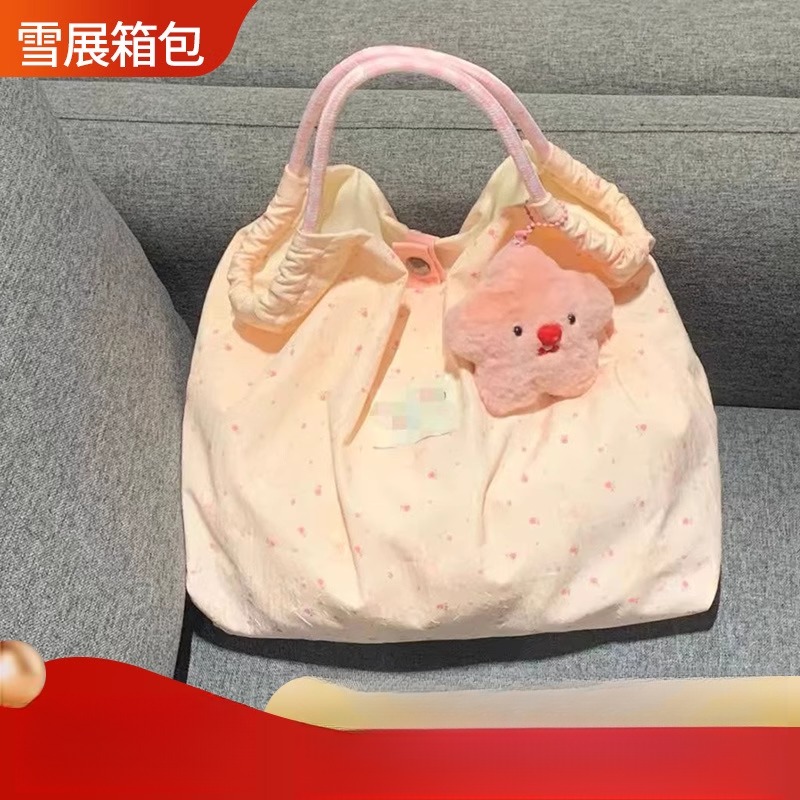 上班族出门通勤小拎包百搭手提杂物袋可爱2022女款轻便帆布便当包