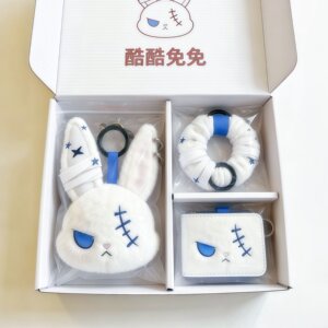 暗黑兔兔潮玩毛绒包挂件钥匙扣