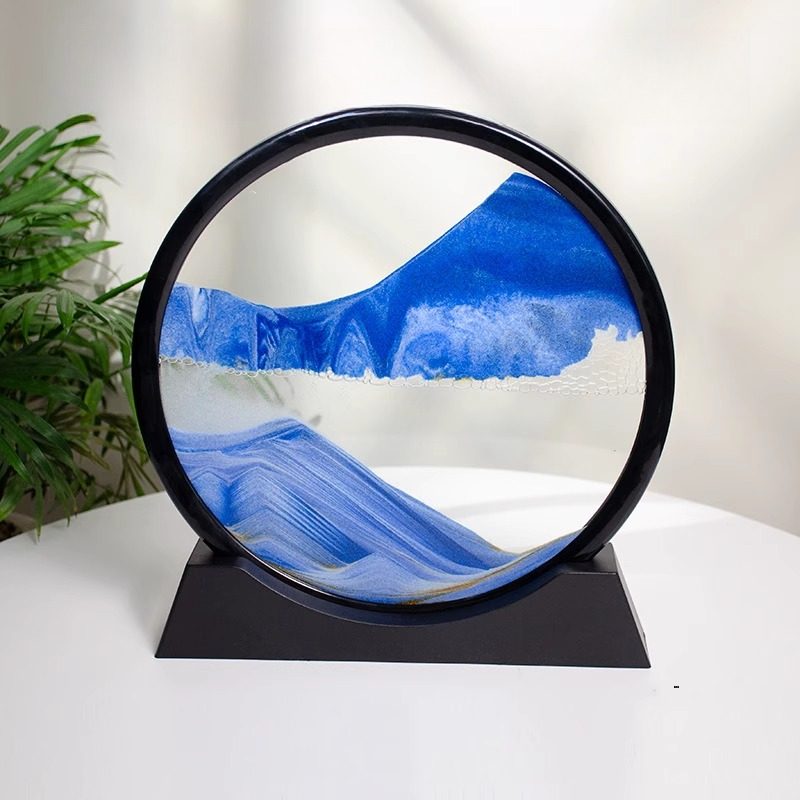 3d流沙画12寸桌面摆件家居客厅装饰办公室生态流沙画工艺品装饰品