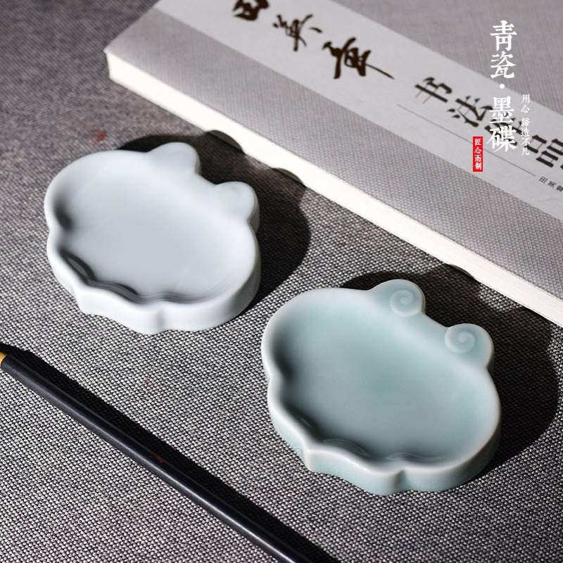 批发国画多功能学生书法瓷碟盛蝶用学水调色祥云功能调色墨汁调