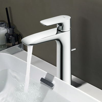 恒白台盆龙头中脚TLG04304B/高脚04307B防溅单孔水洗脸盆龙头水嘴