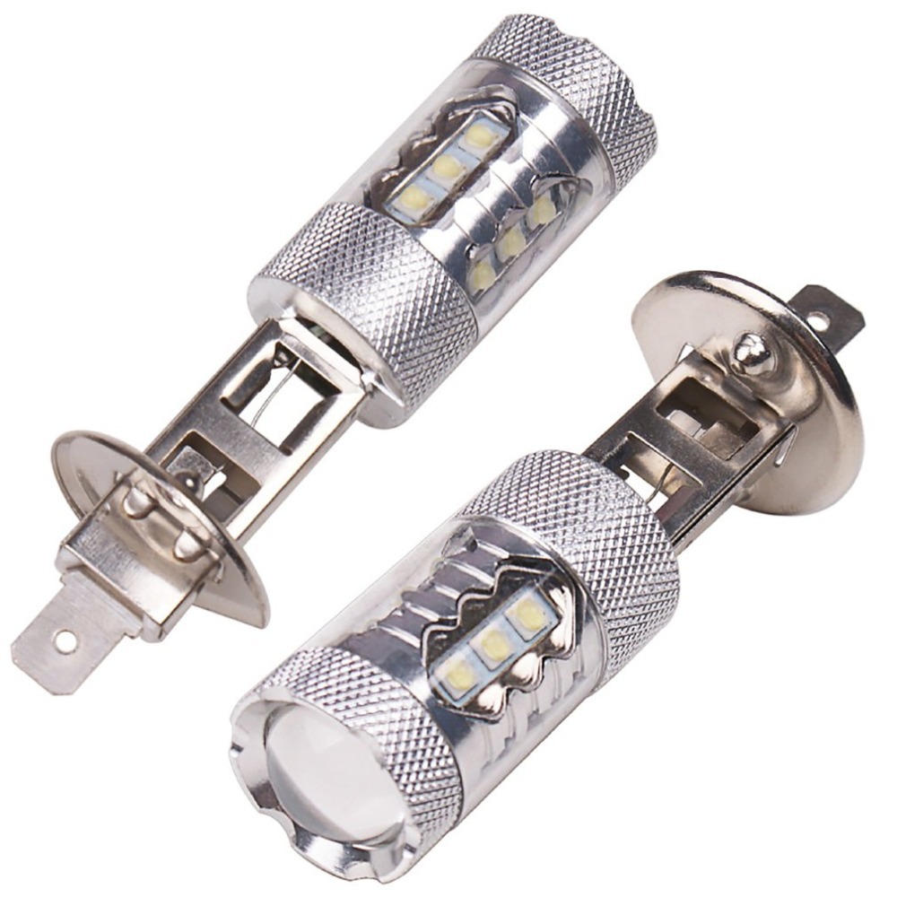 汽车高亮led雾灯 H3 H1 80W 2828 16LED 防雾灯 大功率车灯