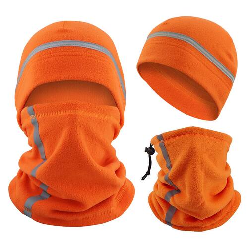 反光条帽子围脖套装户外冬季骑行帽安全夜跑夜骑帽运动保暖帽男女