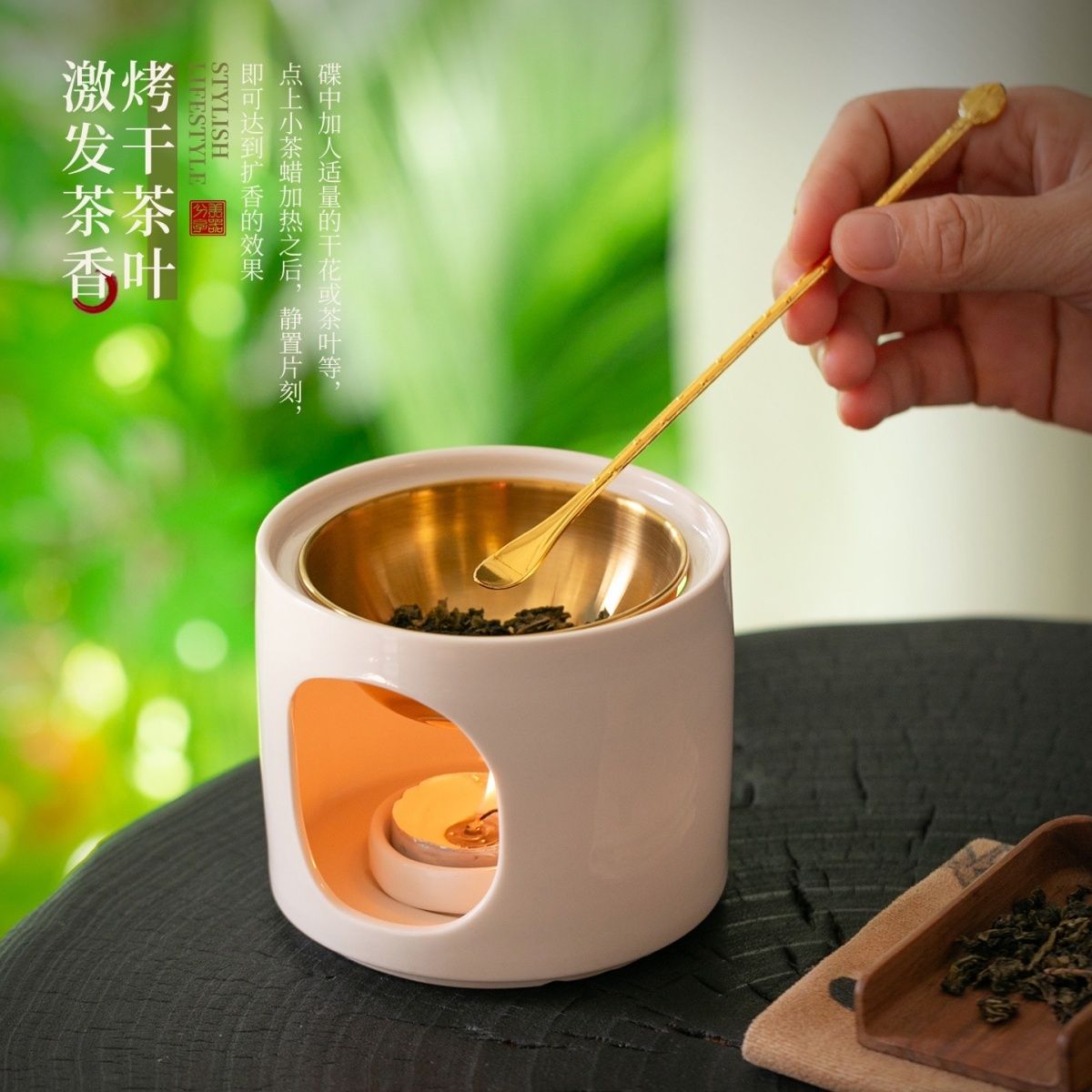 陶瓷香薰灯精油灯香薰炉可干烧睡眠大容量蜡烛家用室内持久卧室